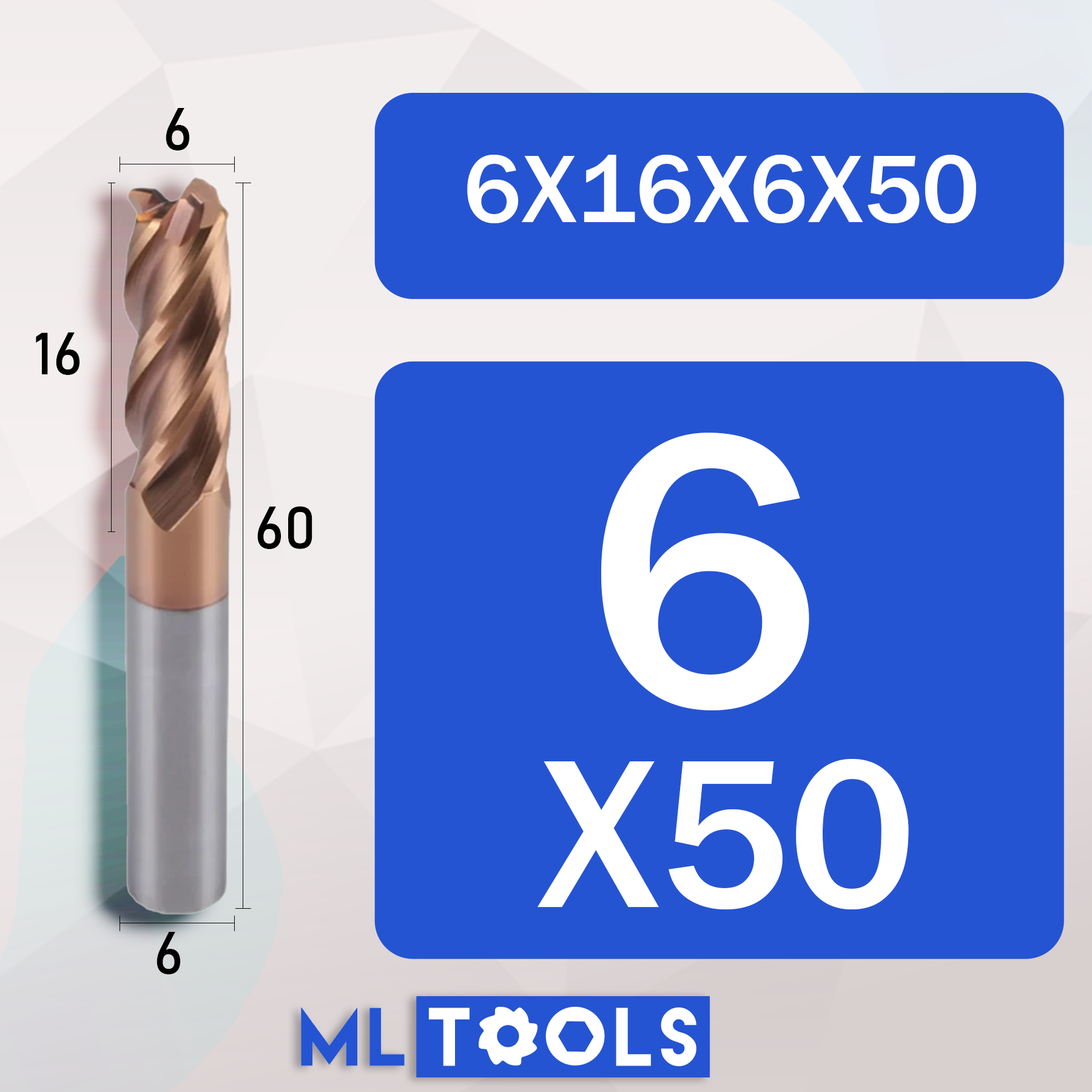 Твердосплавна фреза M200-4ES-060 | Купити фрезу 6 мм для ЧПК