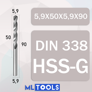 Свердло 5.9 мм DIN 338 HSS-G шліфоване GSR (Німечина) 338HSSG0590 фото