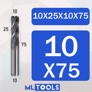 M216-4PS-100 TiAlN &ndash; твердосплавна обдирочна фреза, 4-зуба, &Oslash;10&times;25&times;75 мм M2164PS100 фото